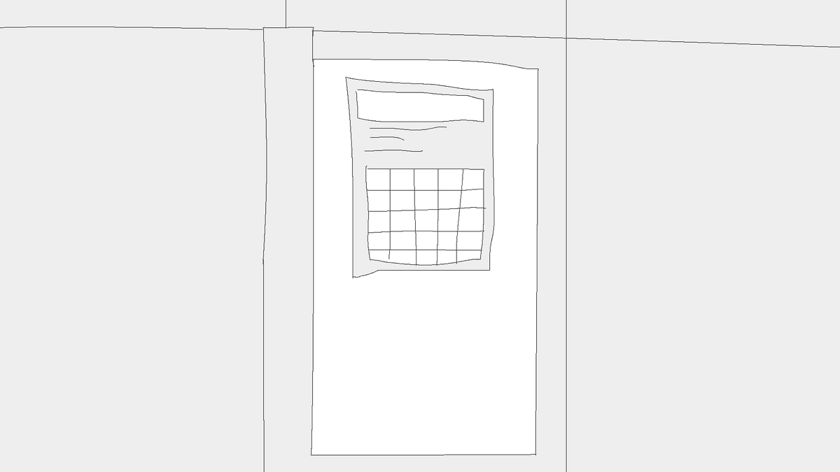 A hand-drawn notice board with a grid