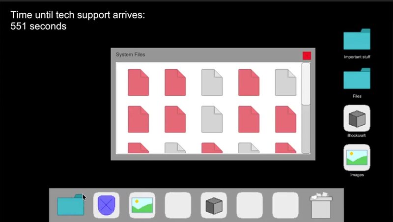 System Files folder with corrupted files marked in red